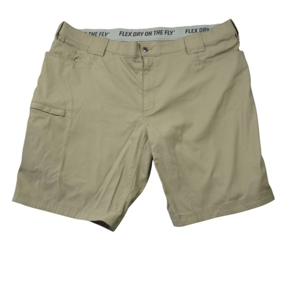 Duluth Trading Co Men's 46‎ Dry on the Fly Shorts Tan Khaki Nylon Stretch Hiking
